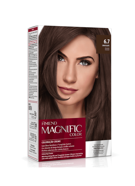 kit de tintura amend magnific color 6 7 louro escuro chocolate